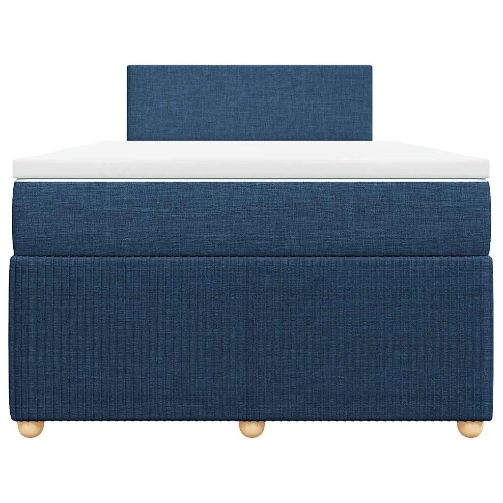 vidaXL Κρεβάτι Boxspring με Στρώμα Μπλε 120x190 εκ. Υφασμάτινο