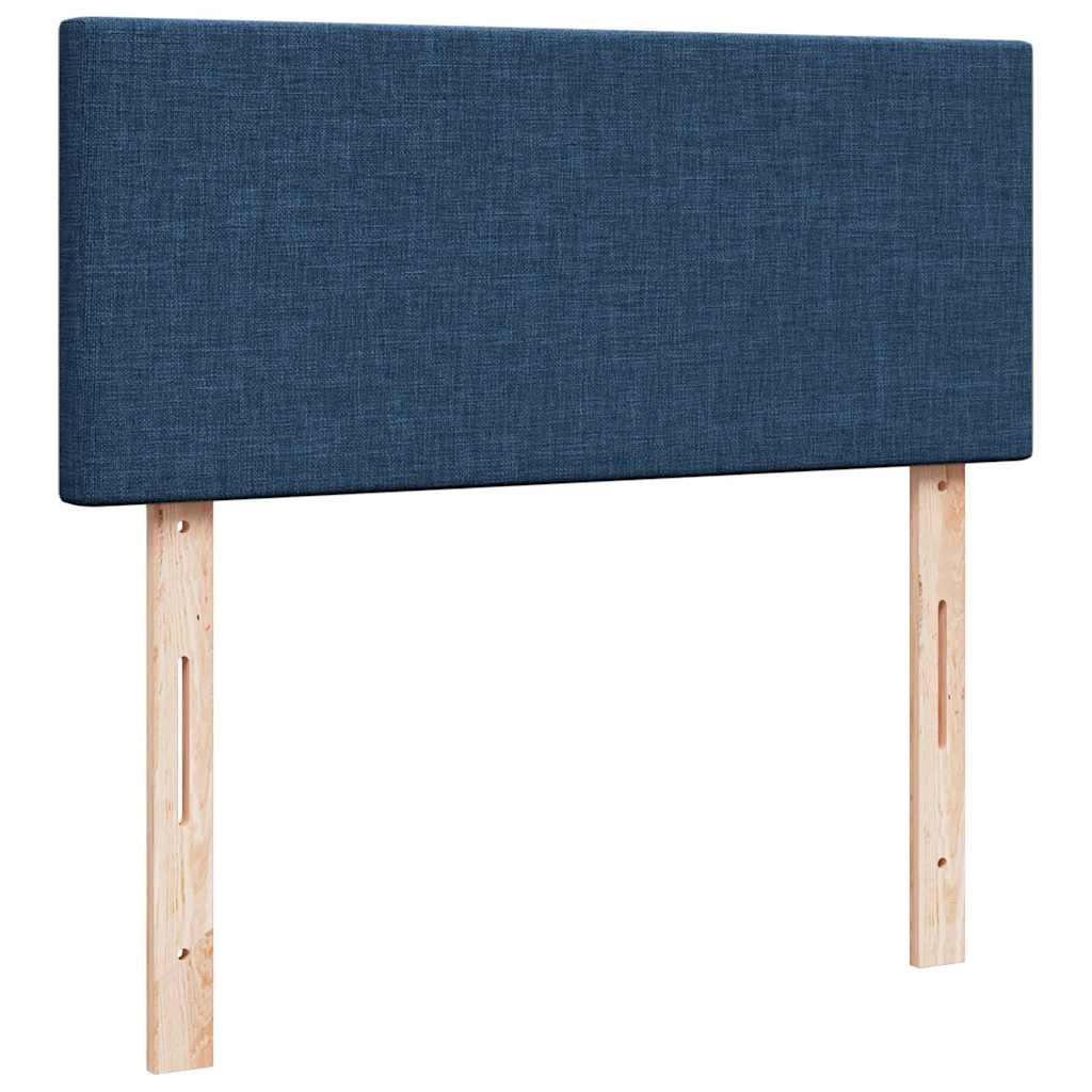 vidaXL Κρεβάτι Boxspring με Στρώμα Μπλε 120x190 εκ. Υφασμάτινο