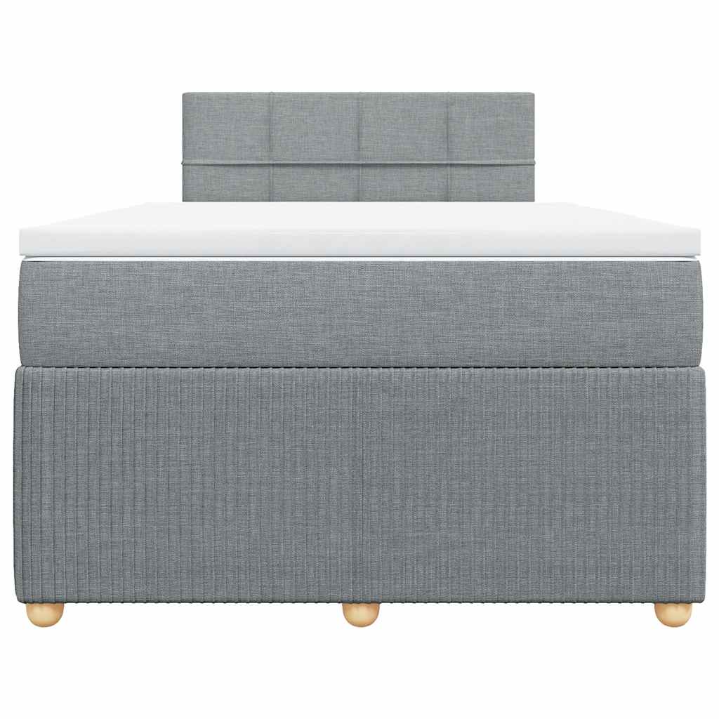 vidaXL Κρεβάτι Boxspring με Στρώμα Ανοιχτό Γκρι 120x190 εκ. Υφασμάτινο