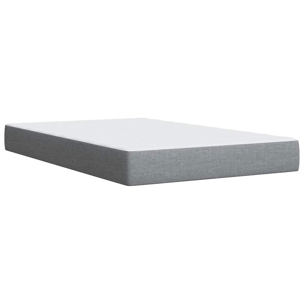 vidaXL Κρεβάτι Boxspring με Στρώμα Ανοιχτό Γκρι 120x190 εκ. Υφασμάτινο