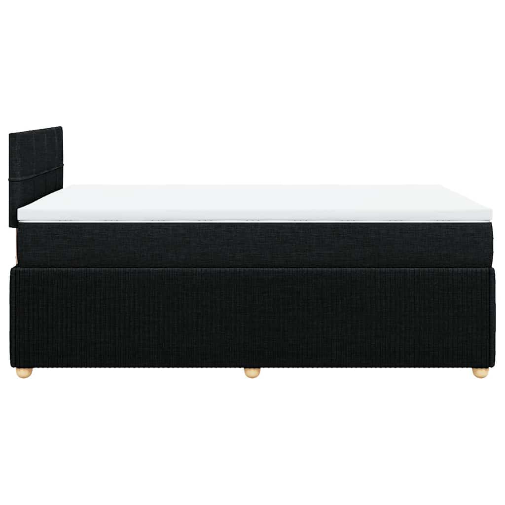 vidaXL Κρεβάτι Boxspring με Στρώμα Μαύρο 120x190 εκ. Υφασμάτινο