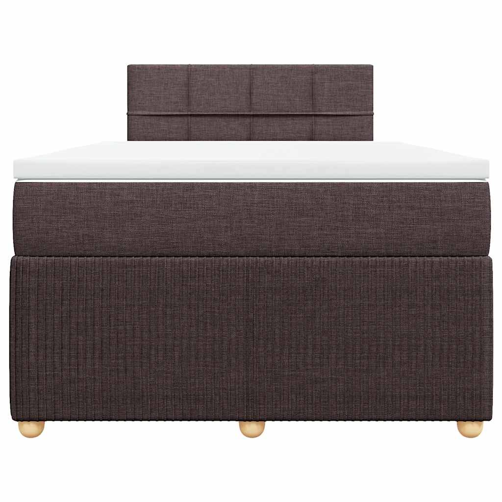 vidaXL Κρεβάτι Boxspring με Στρώμα Σκούρο Καφέ 120x190 εκ Υφασμάτινο