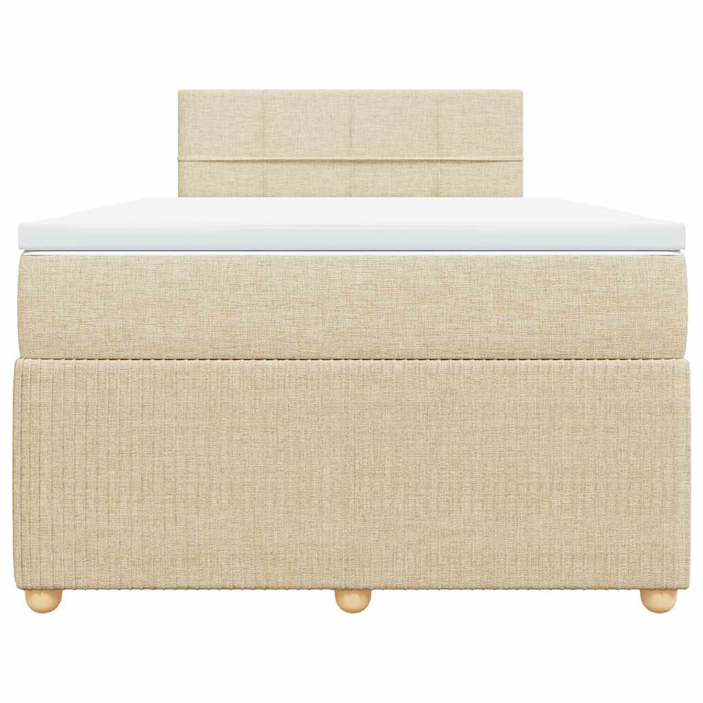 vidaXL Κρεβάτι Boxspring με Στρώμα Κρεμ 120x190 εκ. Υφασμάτινο