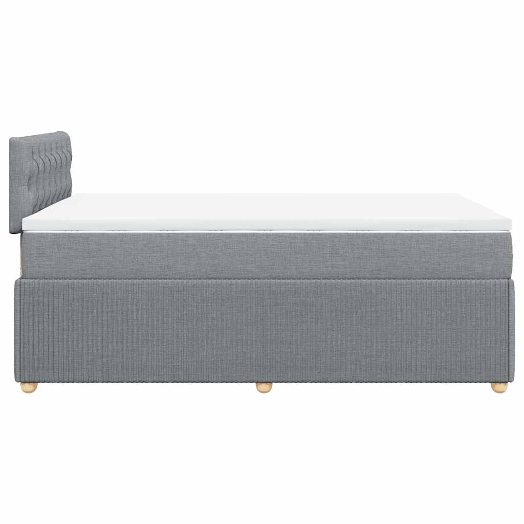 vidaXL Κρεβάτι Boxspring με Στρώμα Ανοιχτό Γκρι 120x190 εκ. Υφασμάτινο