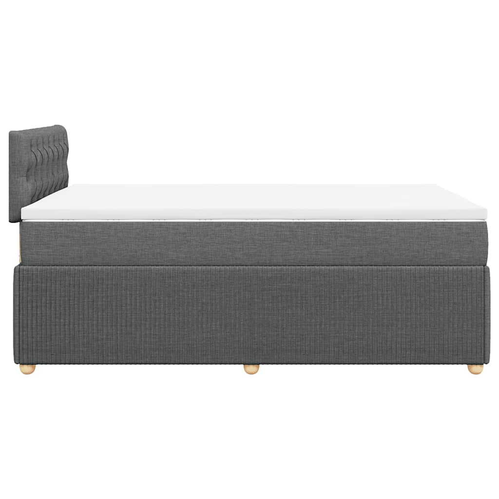 vidaXL Κρεβάτι Boxspring με Στρώμα Σκούρο Γκρι 120x190 εκ Υφασμάτινο