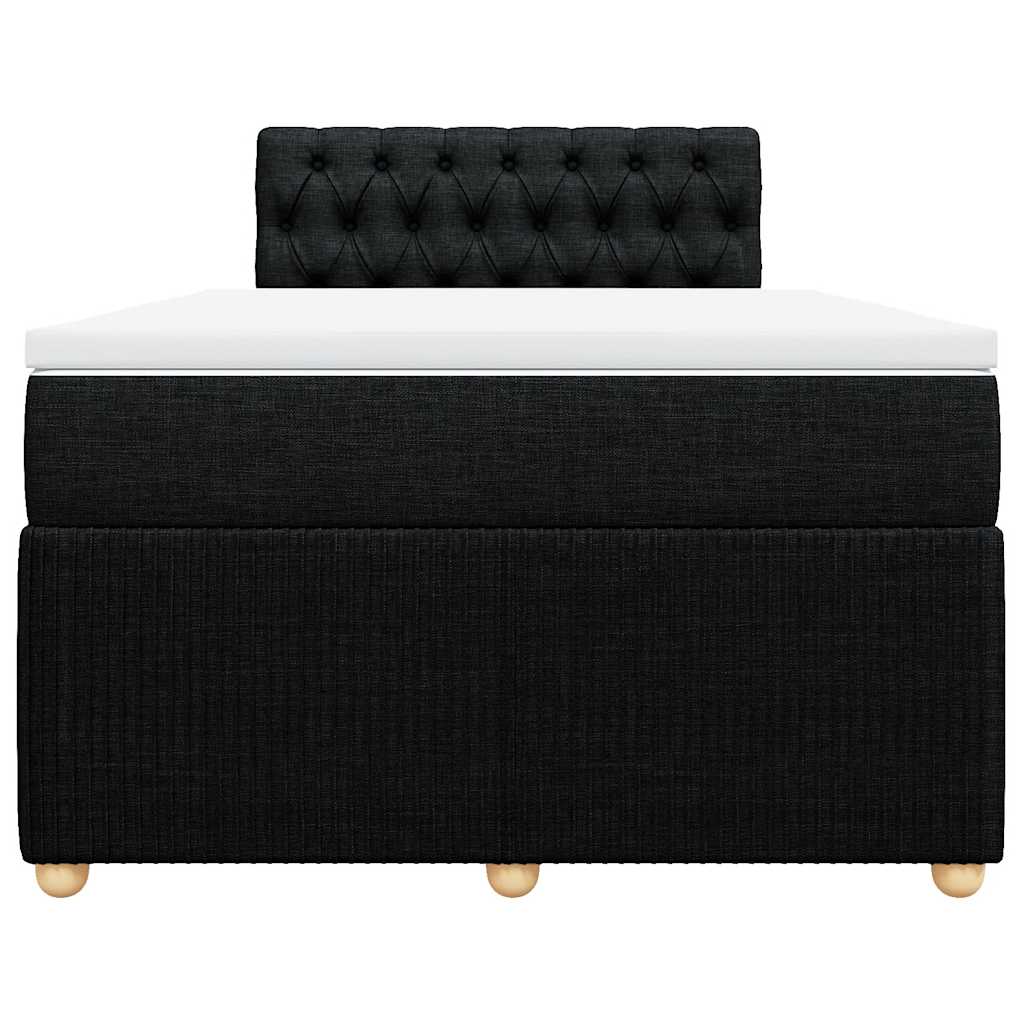 vidaXL Κρεβάτι Boxspring με Στρώμα Μαύρο 120x190 εκ. Υφασμάτινο