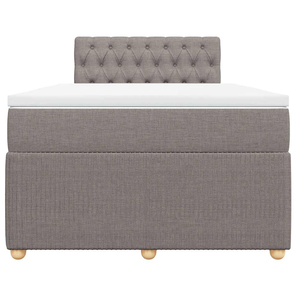 vidaXL Κρεβάτι Boxspring με Στρώμα Taupe 120x190 εκ. Υφασμάτινο