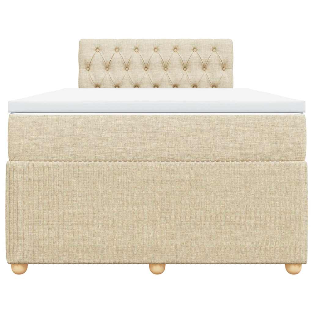vidaXL Κρεβάτι Boxspring με Στρώμα Κρεμ 120x190 εκ. Υφασμάτινο