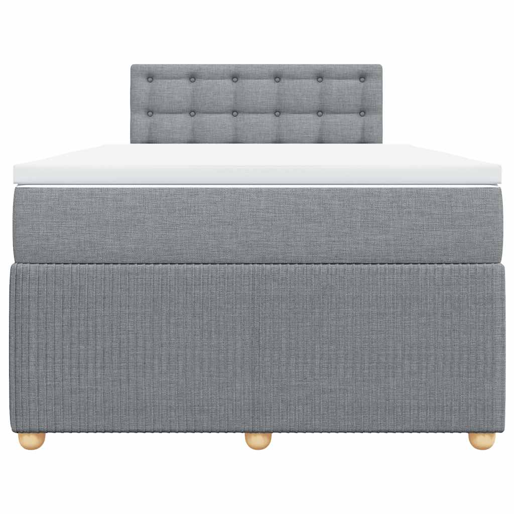 vidaXL Κρεβάτι Boxspring με Στρώμα Ανοιχτό Γκρι 120x190 εκ. Υφασμάτινο