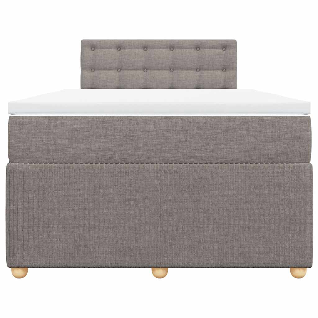 vidaXL Κρεβάτι Boxspring με Στρώμα Taupe 120x190 εκ. Υφασμάτινο