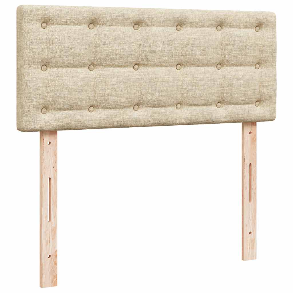 vidaXL Κρεβάτι Boxspring με Στρώμα Κρεμ 120x190 εκ. Υφασμάτινο