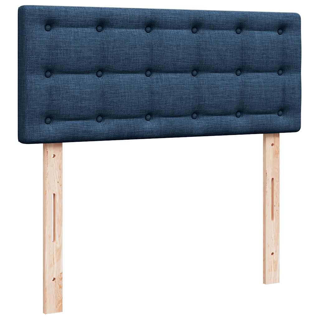 vidaXL Κρεβάτι Boxspring με Στρώμα Μπλε 120x190 εκ. Υφασμάτινο