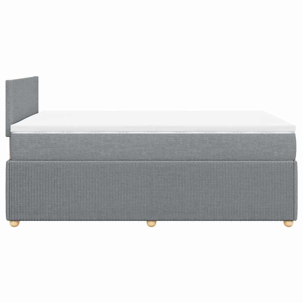 vidaXL Κρεβάτι Boxspring με Στρώμα Ανοιχτό Γκρι 120x200 εκ. Υφασμάτινο