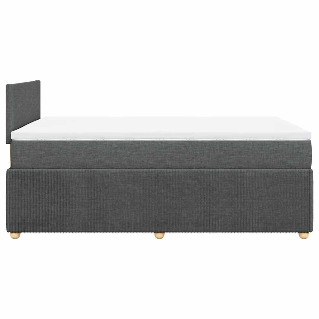 vidaXL Κρεβάτι Boxspring με Στρώμα Σκούρο Γκρι 120x200 εκ. Υφασμάτινο