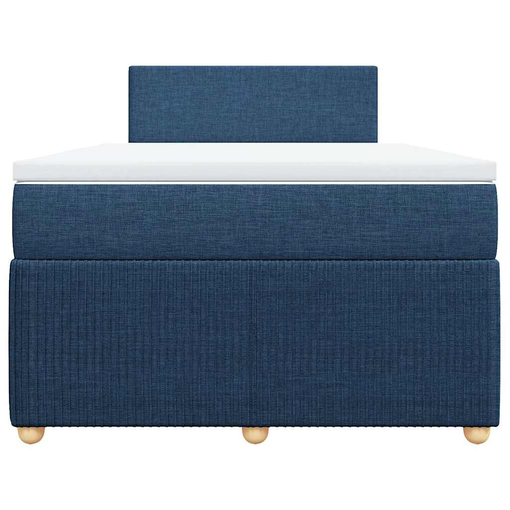 vidaXL Κρεβάτι Boxspring με Στρώμα Μπλε 120x200 εκ. Υφασμάτινο