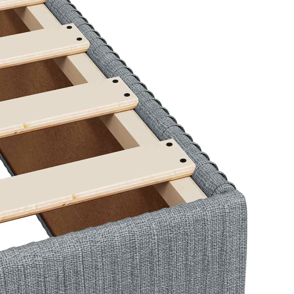 vidaXL Κρεβάτι Boxspring με Στρώμα Ανοιχτό Γκρι 120x200 εκ. Υφασμάτινο