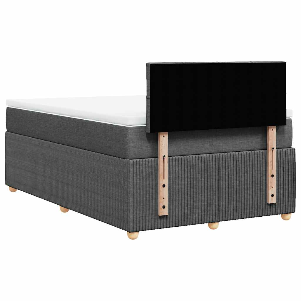 vidaXL Κρεβάτι Boxspring με Στρώμα Σκούρο Γκρι 120x200 εκ. Υφασμάτινο