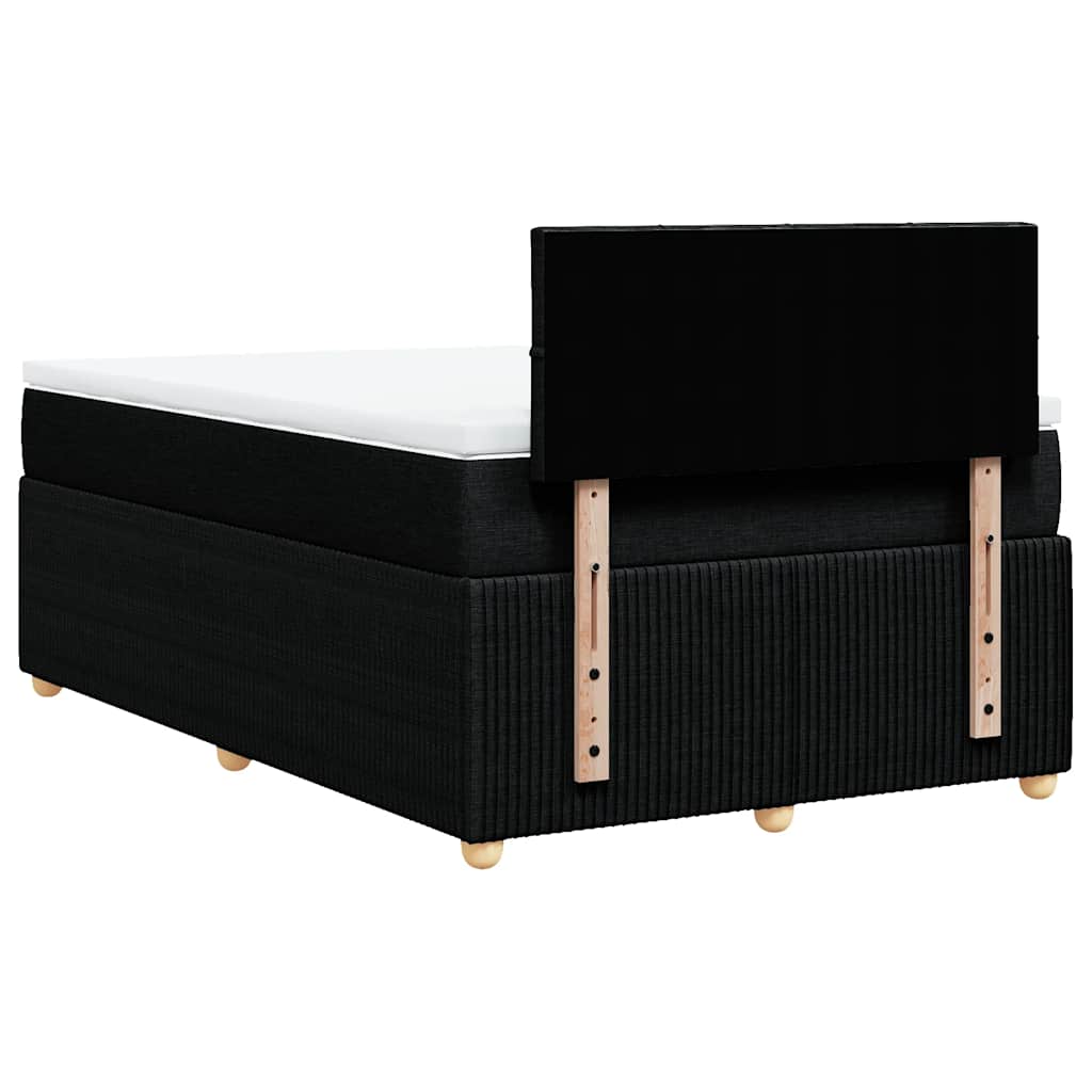 vidaXL Κρεβάτι Boxspring με Στρώμα Μαύρο 120x200 εκ. Υφασμάτινο