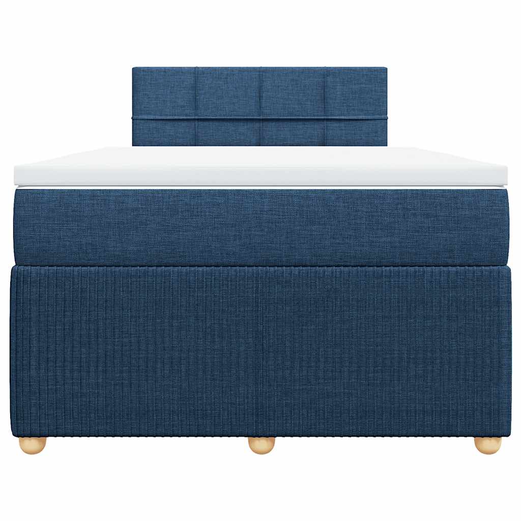 vidaXL Κρεβάτι Boxspring με Στρώμα Μπλε 120x200 εκ. Υφασμάτινο