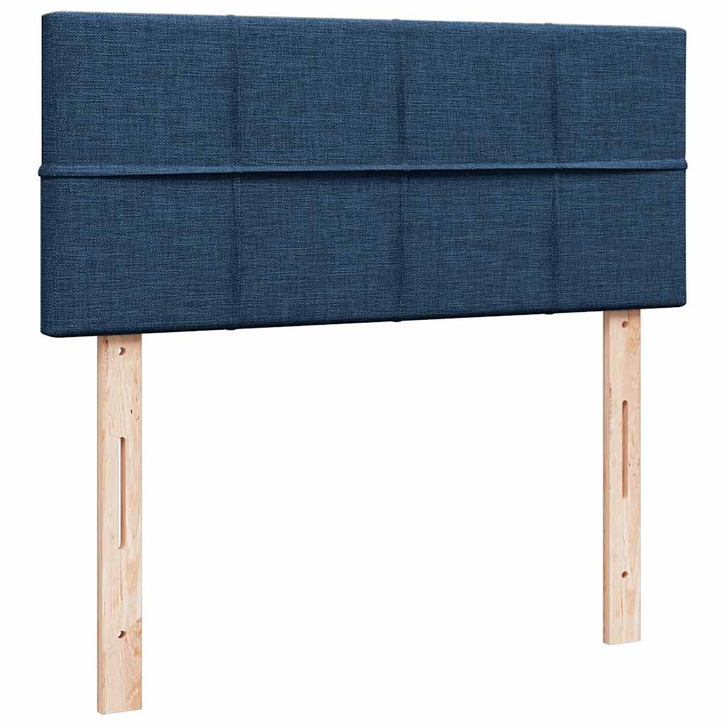 vidaXL Κρεβάτι Boxspring με Στρώμα Μπλε 120x200 εκ. Υφασμάτινο