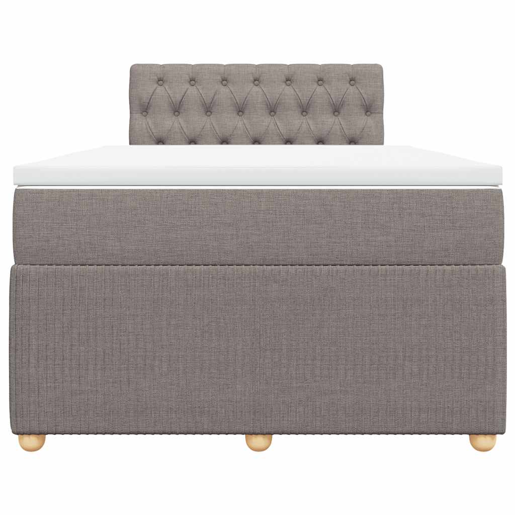 vidaXL Κρεβάτι Boxspring με Στρώμα Taupe 120x200 εκ. Υφασμάτινο