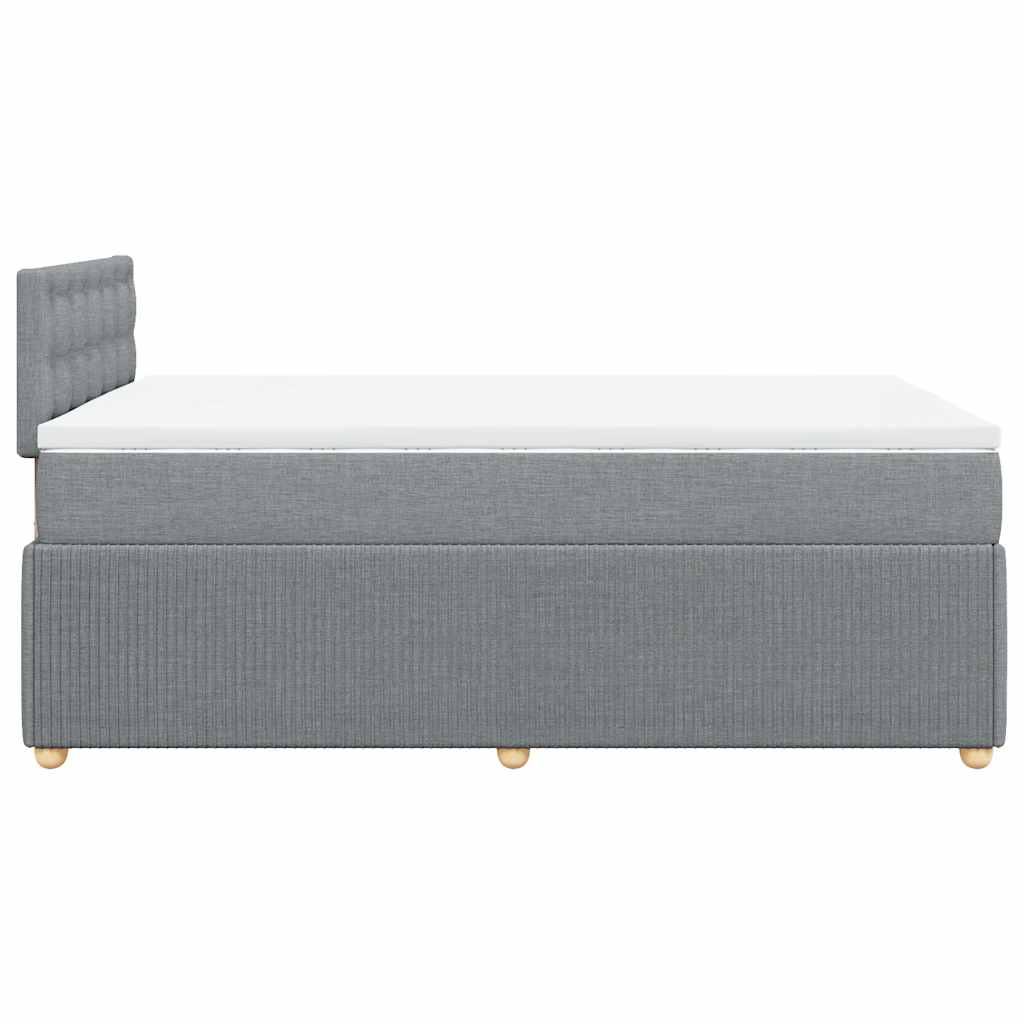 vidaXL Κρεβάτι Boxspring με Στρώμα Ανοιχτό Γκρι 120x200 εκ. Υφασμάτινο