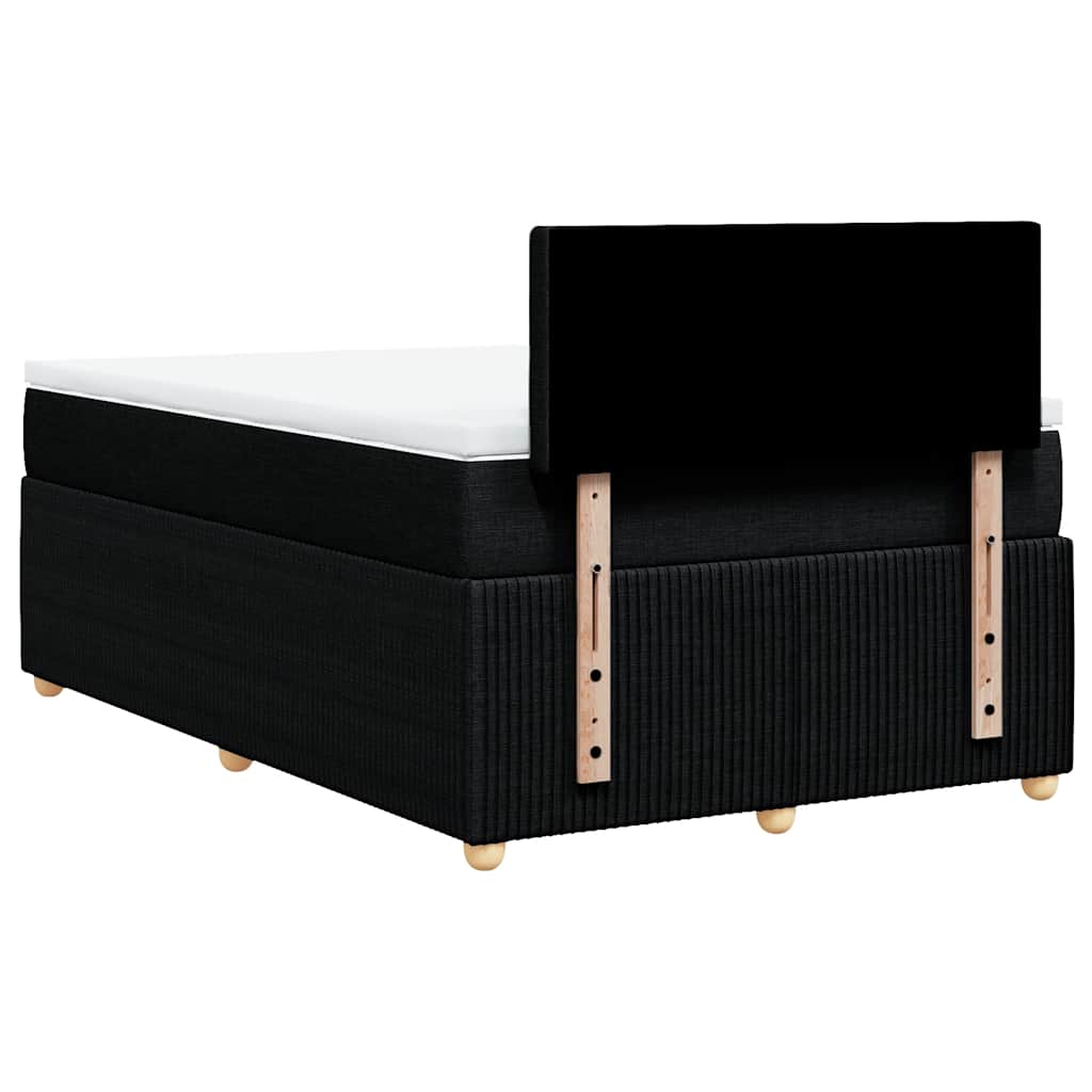vidaXL Κρεβάτι Boxspring με Στρώμα Μαύρο 120x200 εκ. Υφασμάτινο