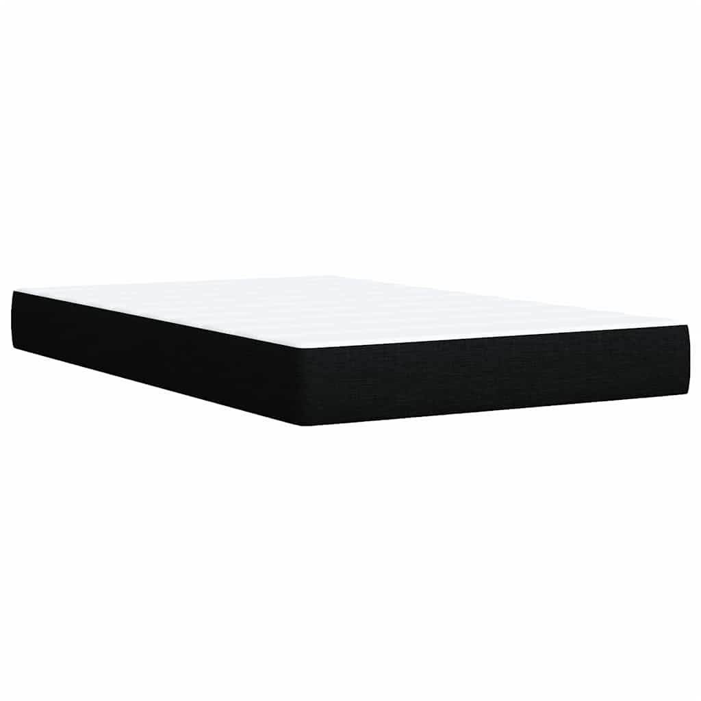 vidaXL Κρεβάτι Boxspring με Στρώμα Μαύρο 120x200 εκ. Υφασμάτινο