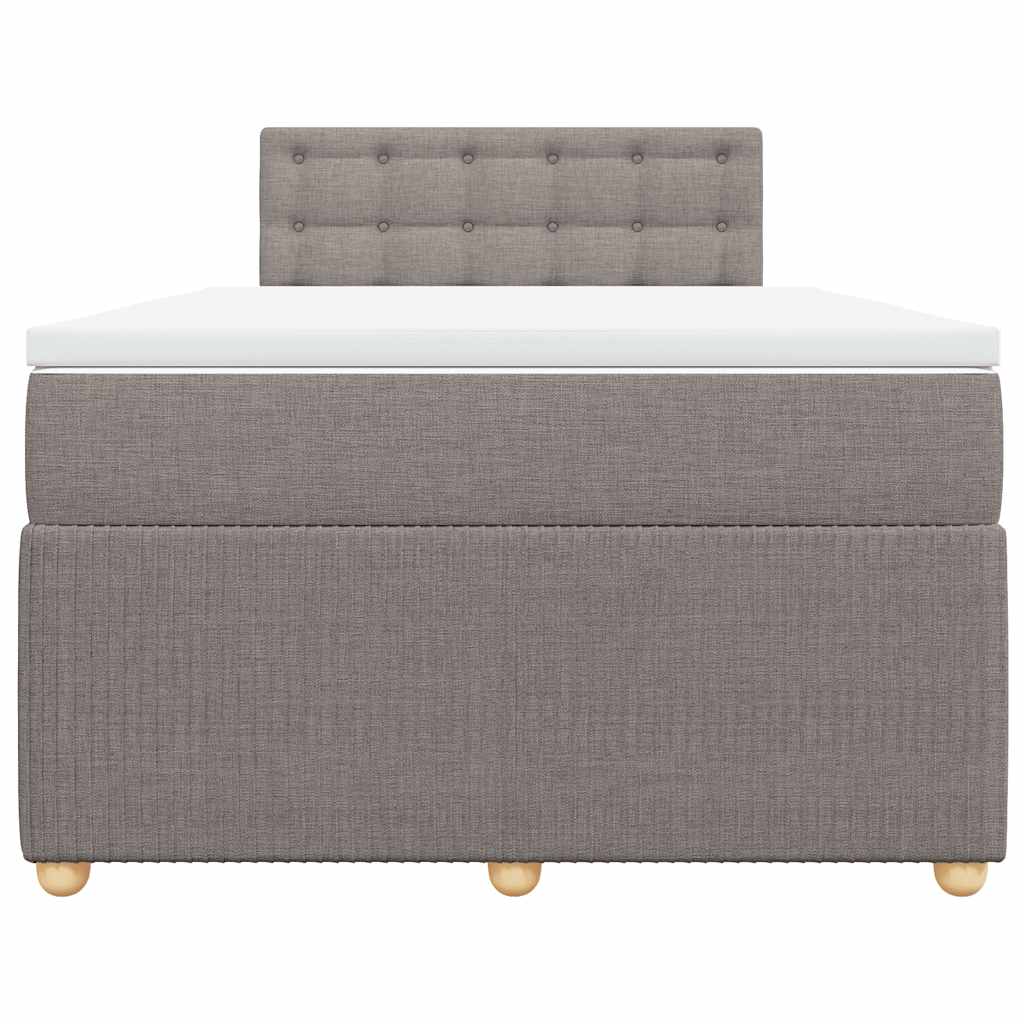 vidaXL Κρεβάτι Boxspring με Στρώμα Taupe 120x200 εκ. Υφασμάτινο