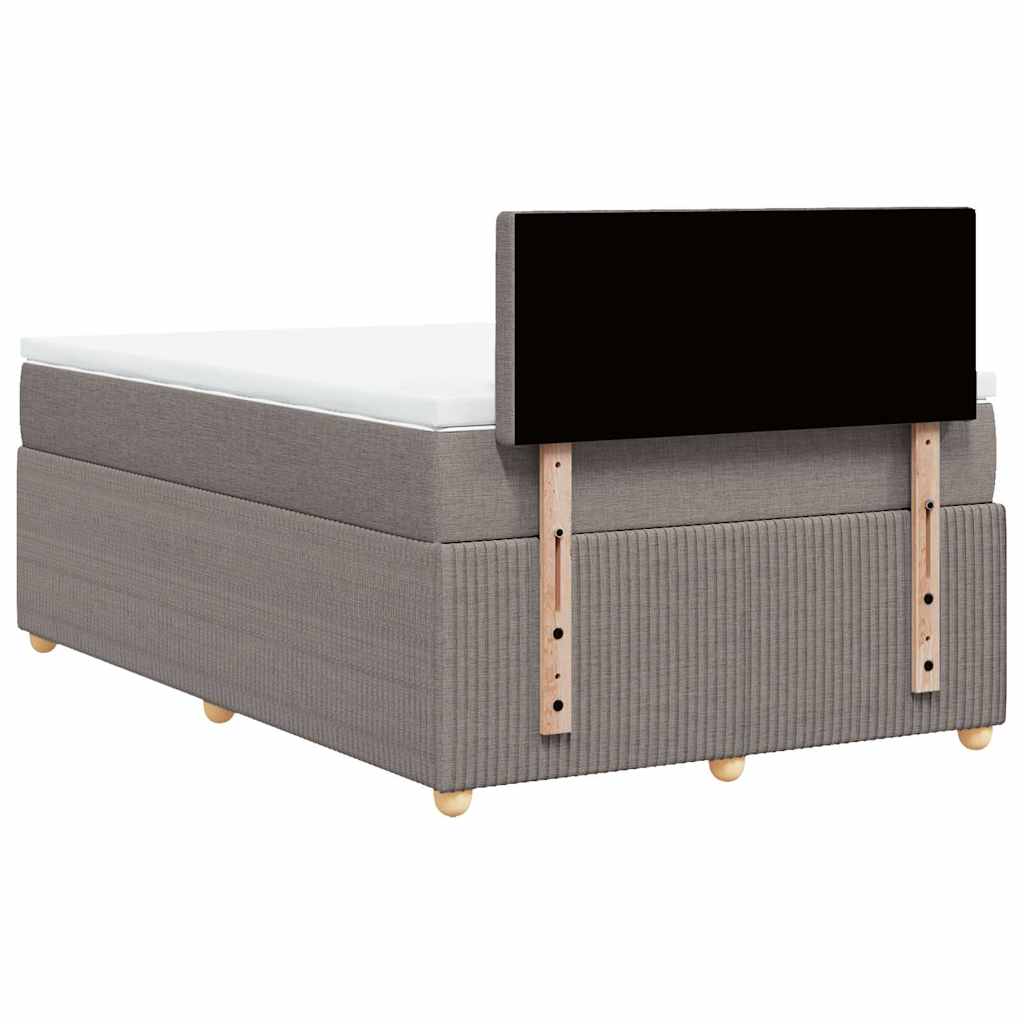 vidaXL Κρεβάτι Boxspring με Στρώμα Taupe 120x200 εκ. Υφασμάτινο