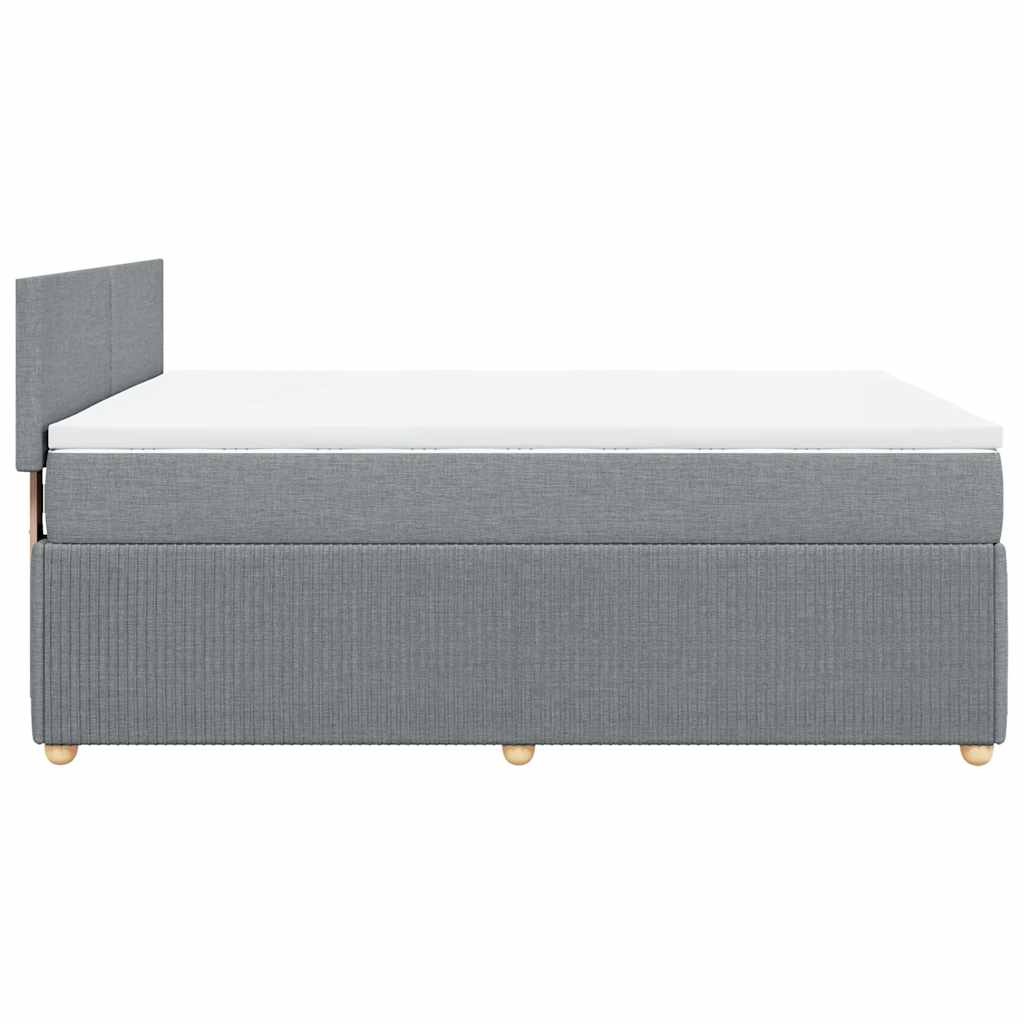 vidaXL Κρεβάτι Boxspring με Στρώμα Ανοιχτό Γκρι 140x190 εκ. Υφασμάτινο