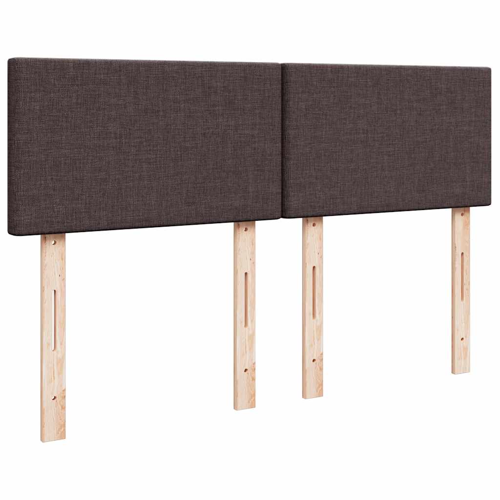 vidaXL Κρεβάτι Boxspring με Στρώμα Σκούρο Καφέ 140x190 εκ. Υφασμάτινο