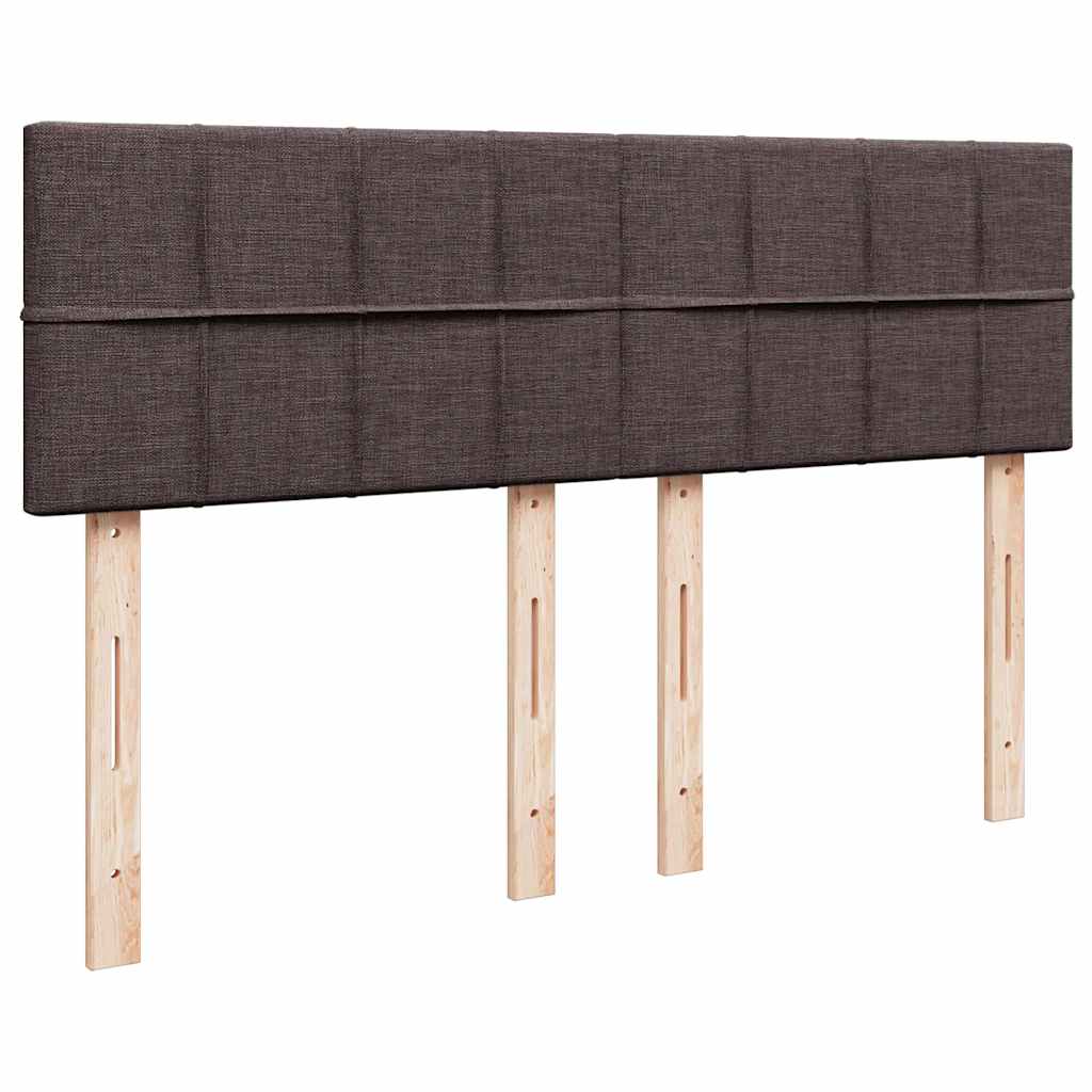 vidaXL Κρεβάτι Boxspring με Στρώμα Σκούρο Καφέ 140x190 εκ. Υφασμάτινο
