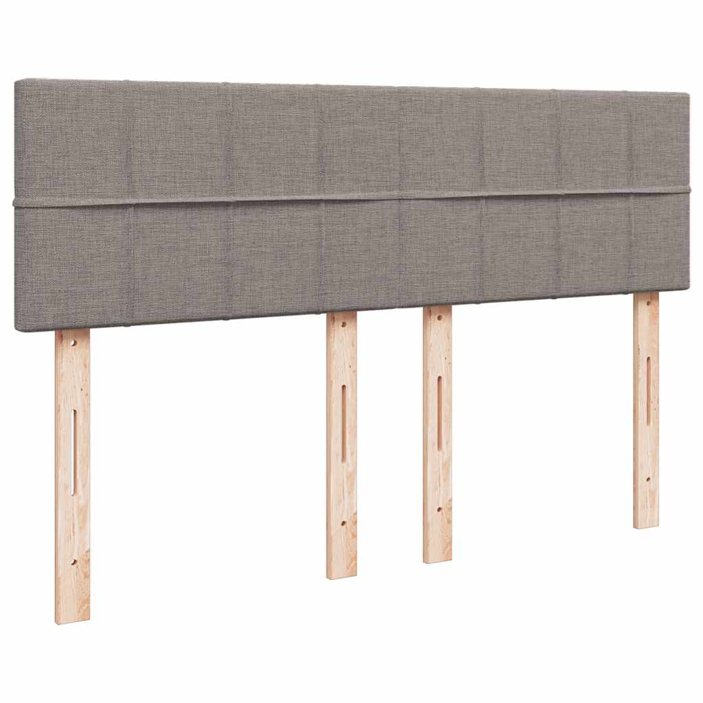 vidaXL Κρεβάτι Boxspring με Στρώμα Taupe 140x190 εκ. Υφασμάτινο
