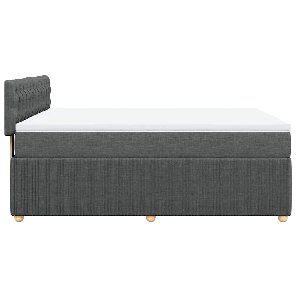 vidaXL Κρεβάτι Boxspring με Στρώμα Σκούρο Γκρι 140x190 εκ. Υφασμάτινο