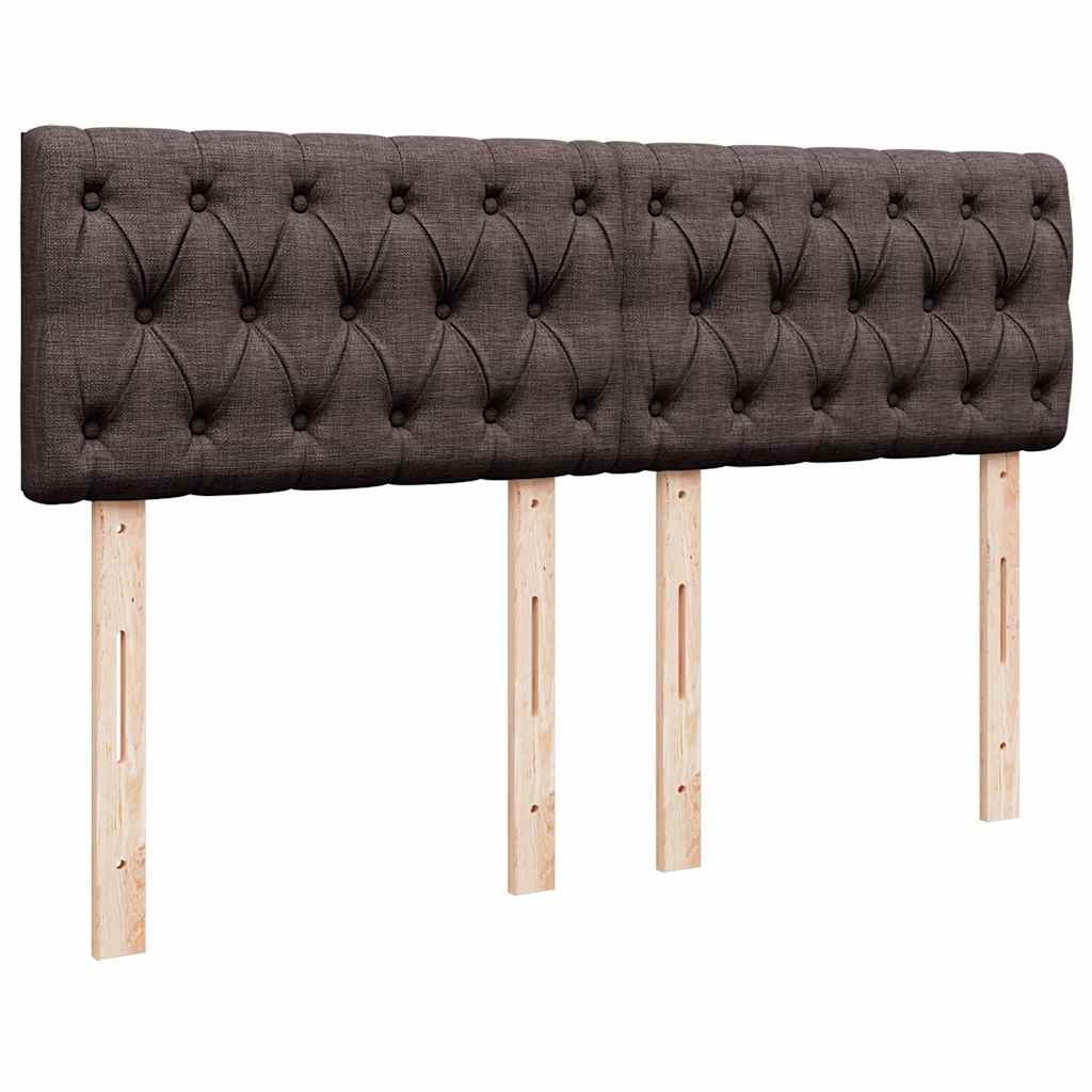 vidaXL Κρεβάτι Boxspring με Στρώμα Σκούρο Καφέ 140x190 εκ. Υφασμάτινο