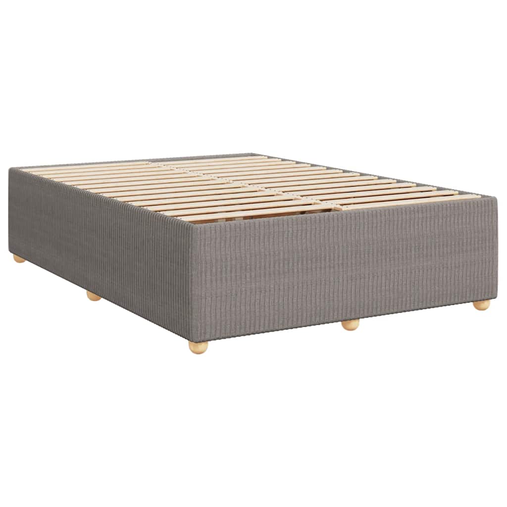 vidaXL Κρεβάτι Boxspring με Στρώμα Taupe 140x190 εκ. Υφασμάτινο