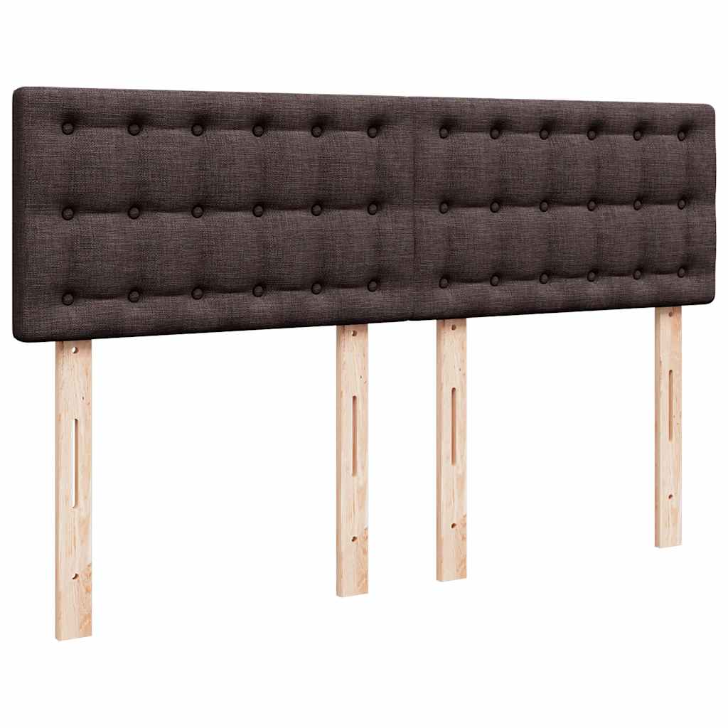 vidaXL Κρεβάτι Boxspring με Στρώμα Σκούρο Καφέ 140x190 εκ. Υφασμάτινο