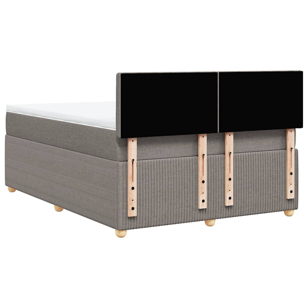 vidaXL Κρεβάτι Boxspring με Στρώμα Taupe 140x190 εκ. Υφασμάτινο