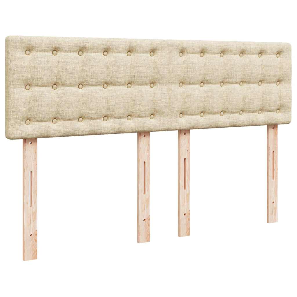 vidaXL Κρεβάτι Boxspring με Στρώμα Κρεμ 140x190 εκ. Υφασμάτινο