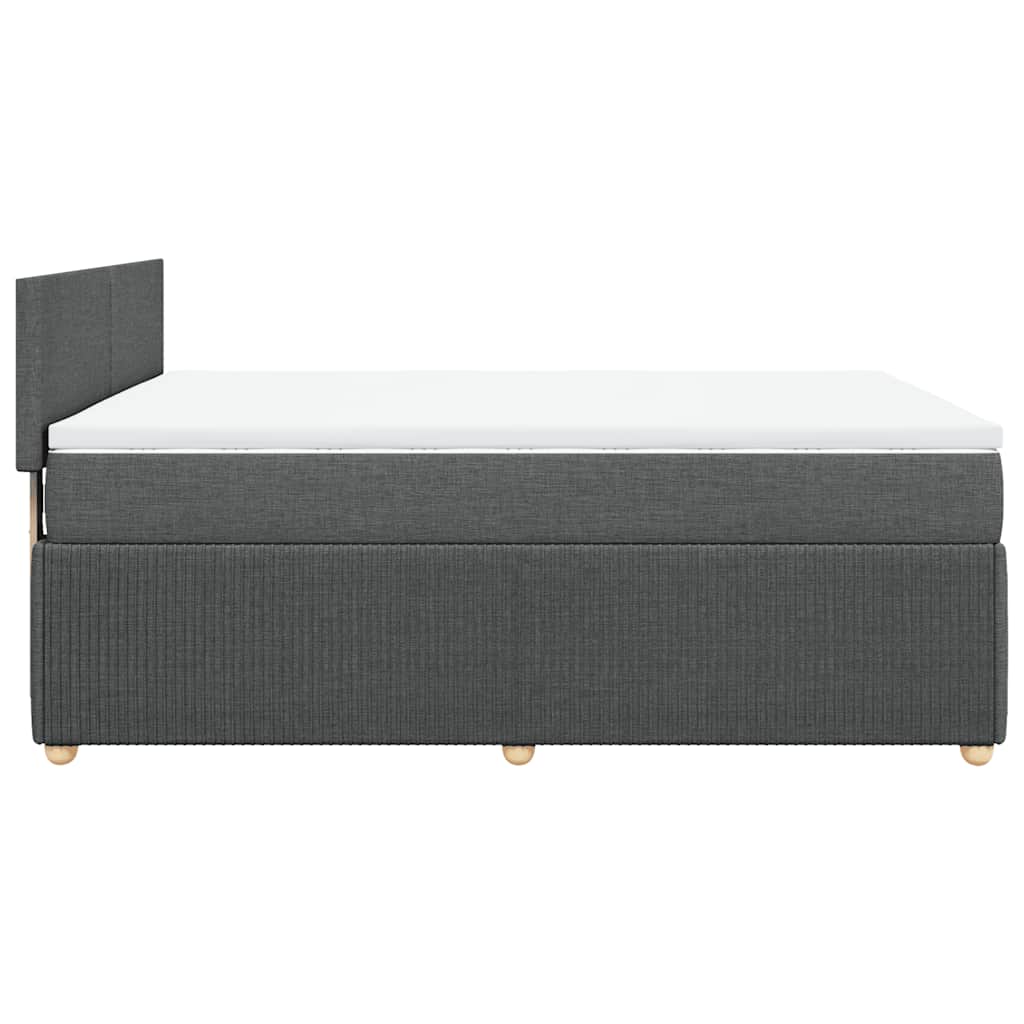 vidaXL Κρεβάτι Boxspring με Στρώμα Σκούρο Γκρι 140x200 εκ Υφασμάτινο