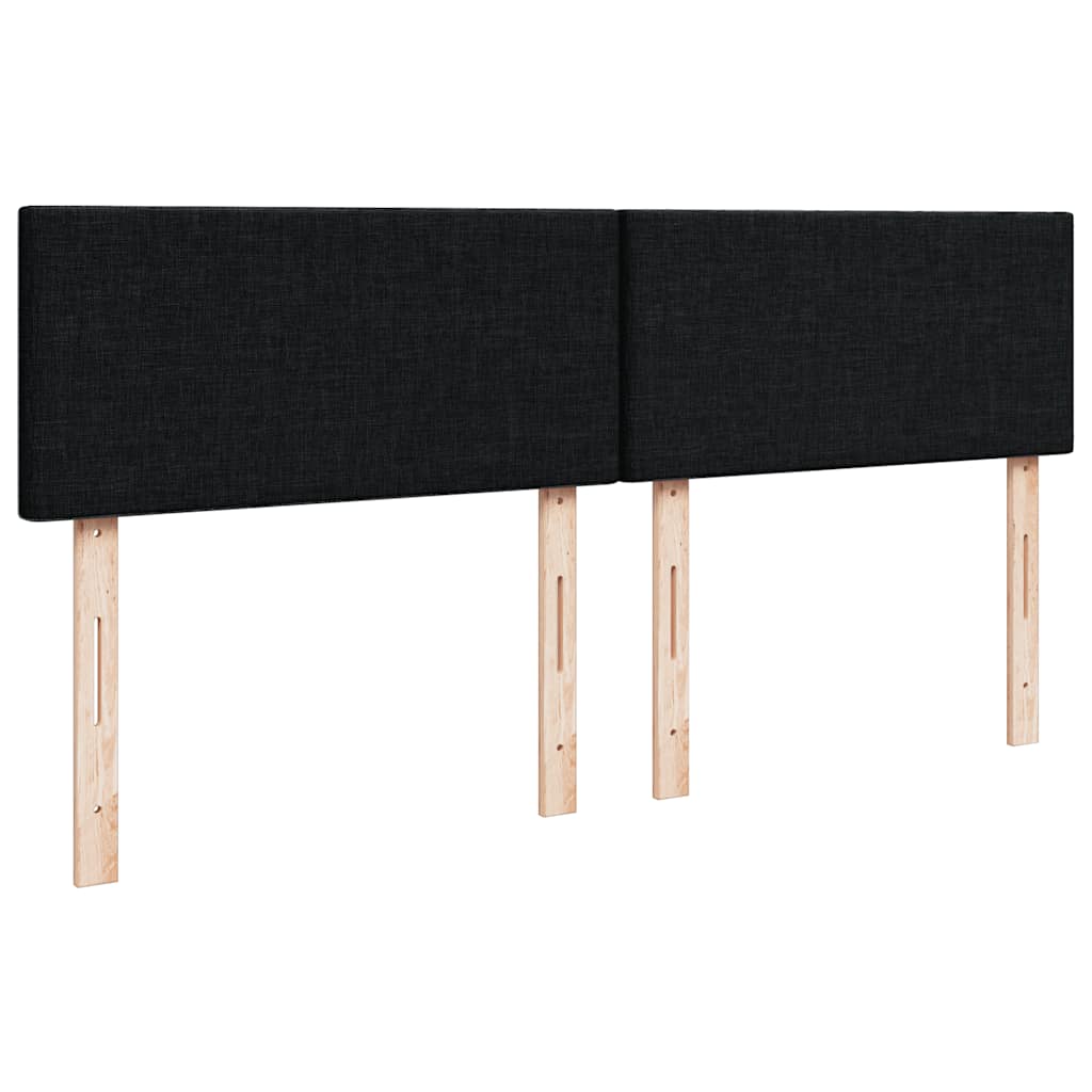 vidaXL Κρεβάτι Boxspring με Στρώμα Μαύρο 140x200 εκ. Υφασμάτινο