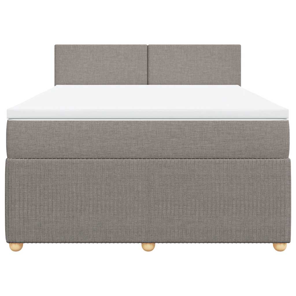 vidaXL Κρεβάτι Boxspring με Στρώμα Taupe 140x200 εκ. Υφασμάτινο