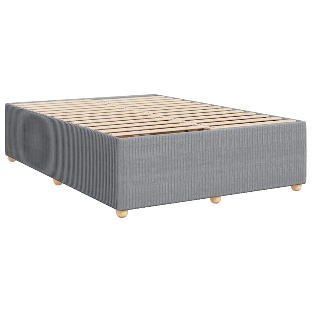 vidaXL Κρεβάτι Boxspring με Στρώμα Ανοιχτό Γκρι 140x200 εκ. Υφασμάτινο