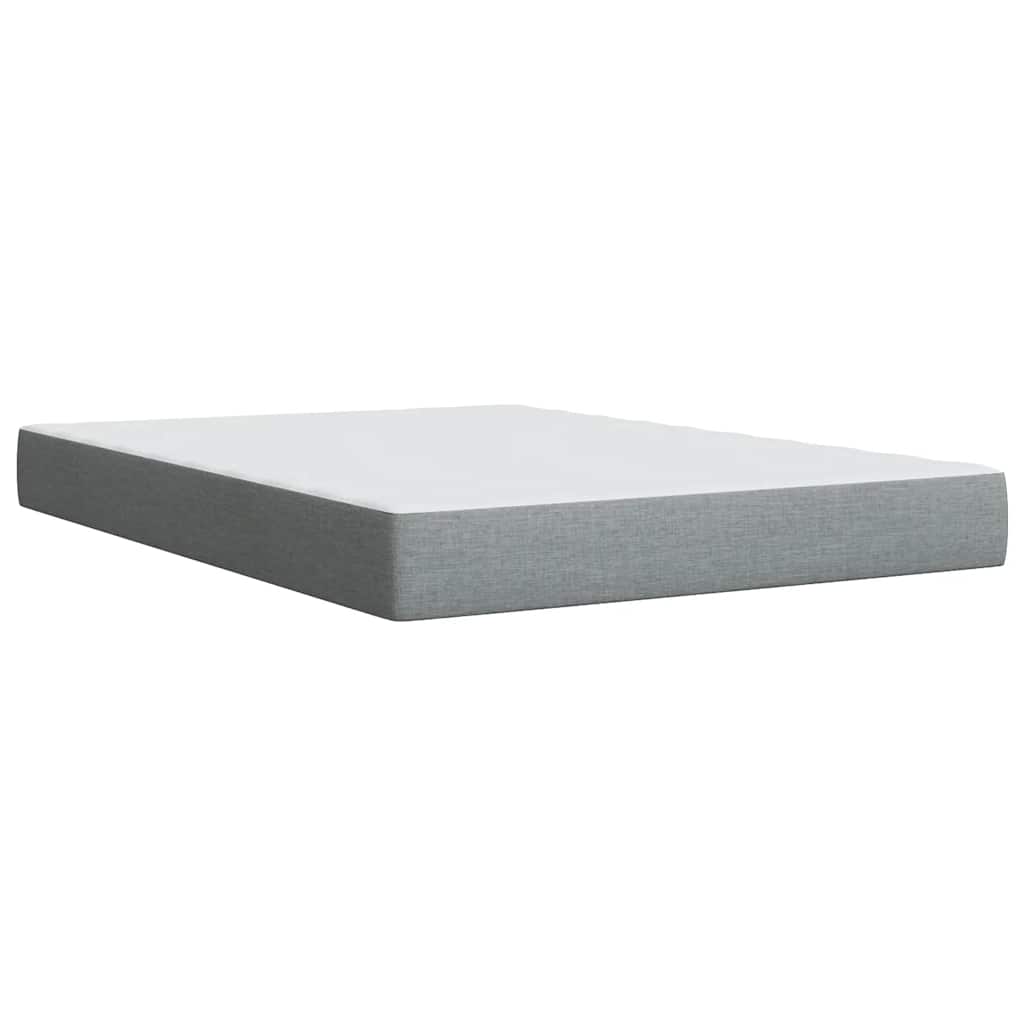 vidaXL Κρεβάτι Boxspring με Στρώμα Ανοιχτό Γκρι 140x200 εκ. Υφασμάτινο