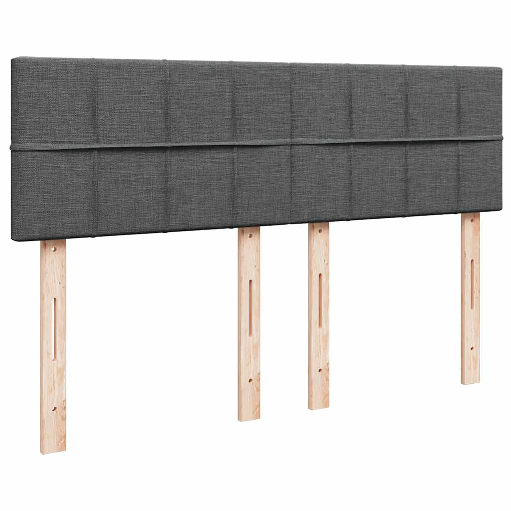 vidaXL Κρεβάτι Boxspring με Στρώμα Σκούρο Γκρι 140x200 εκ Υφασμάτινο