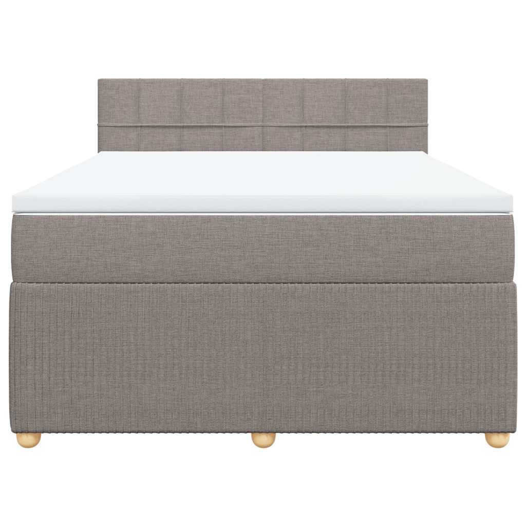 vidaXL Κρεβάτι Boxspring με Στρώμα Taupe 140x200 εκ. Υφασμάτινο