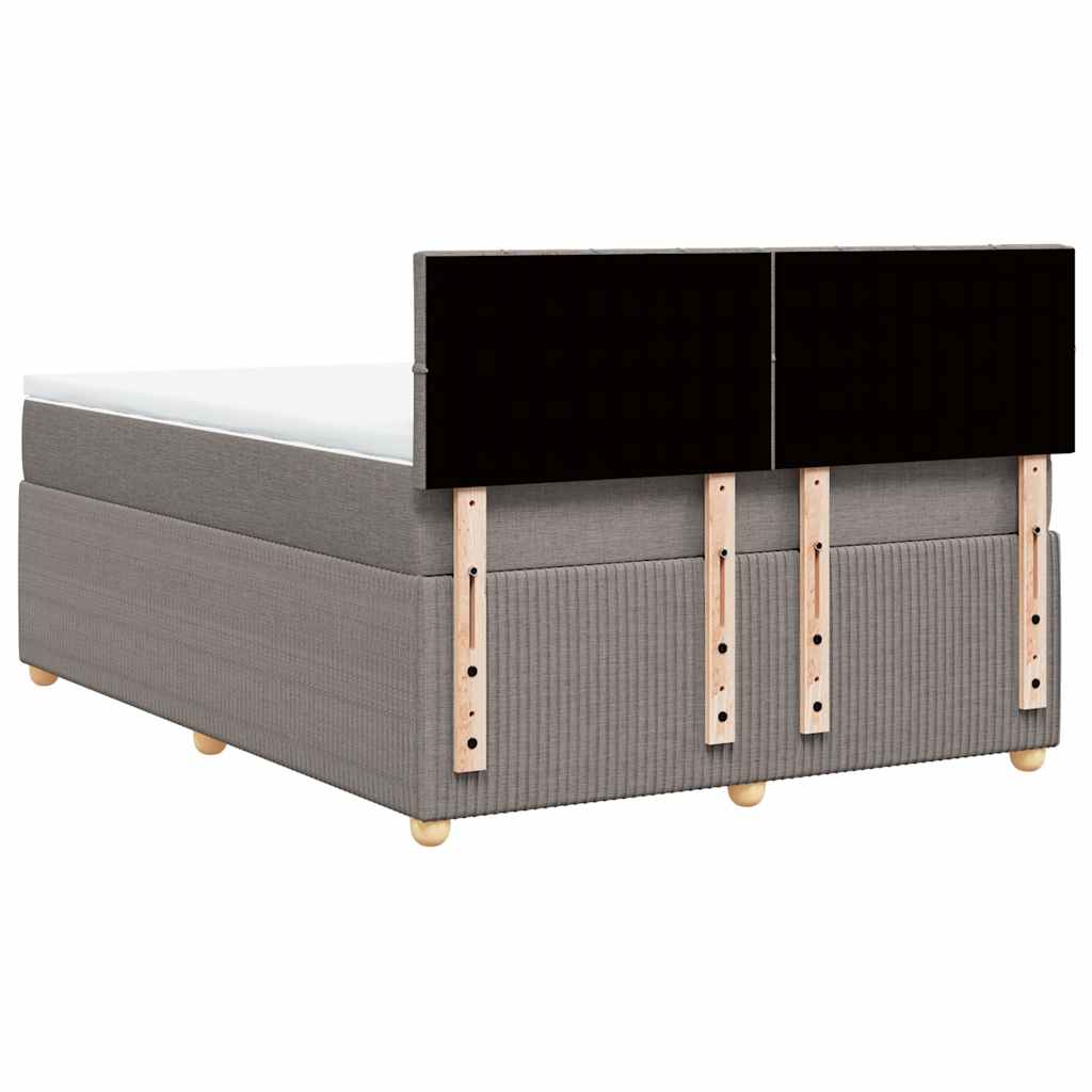 vidaXL Κρεβάτι Boxspring με Στρώμα Taupe 140x200 εκ. Υφασμάτινο