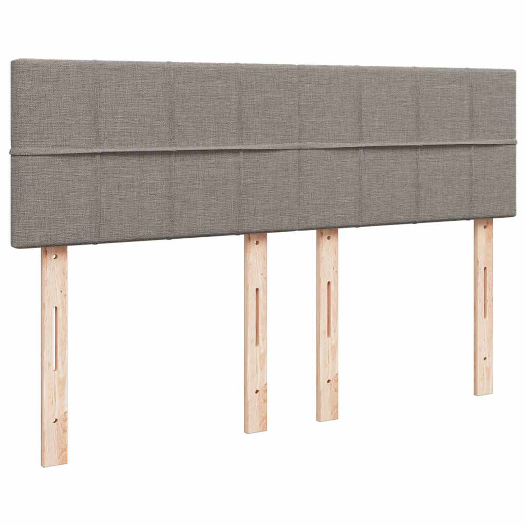 vidaXL Κρεβάτι Boxspring με Στρώμα Taupe 140x200 εκ. Υφασμάτινο
