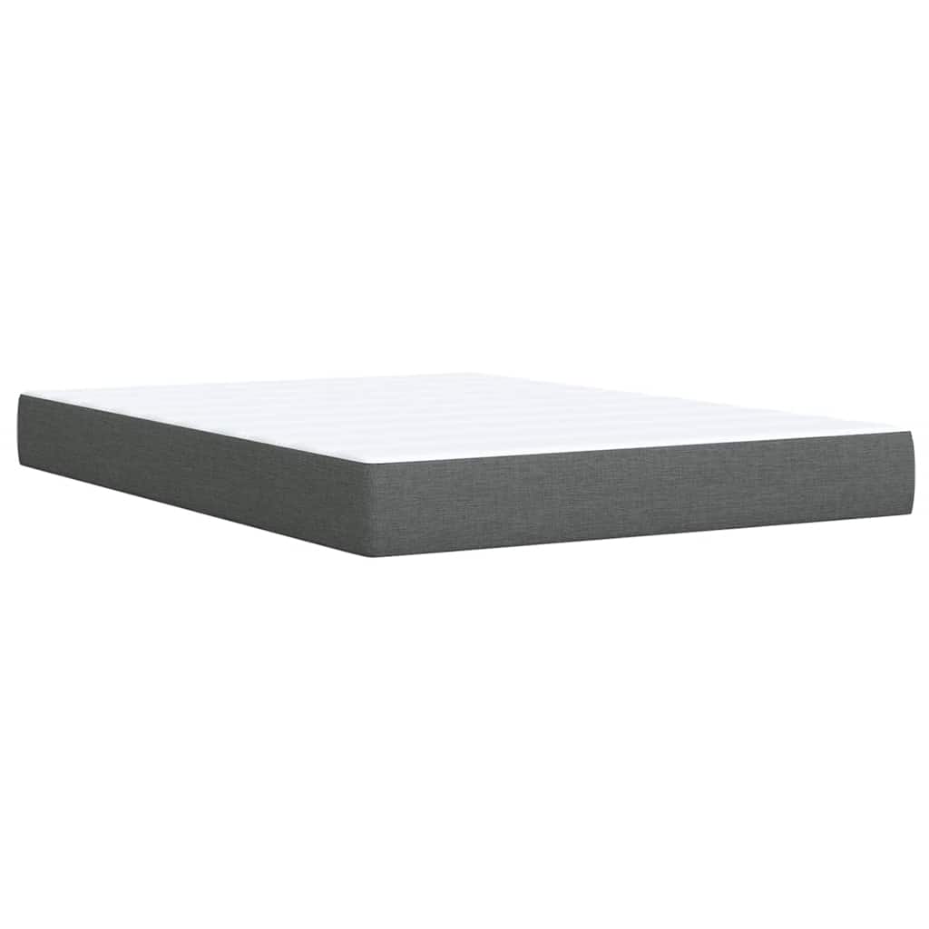 vidaXL Κρεβάτι Boxspring με Στρώμα Σκούρο Γκρι 140x200 εκ Υφασμάτινο